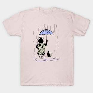 Cat Sheltered from the Rain T-Shirt